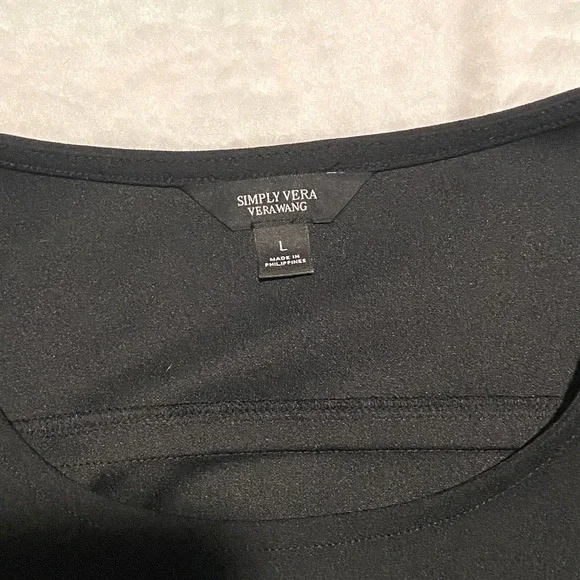 Simply Vera Wang Black Dress Mid-Sleeve Black Dress size Large - Picture 4 of 9